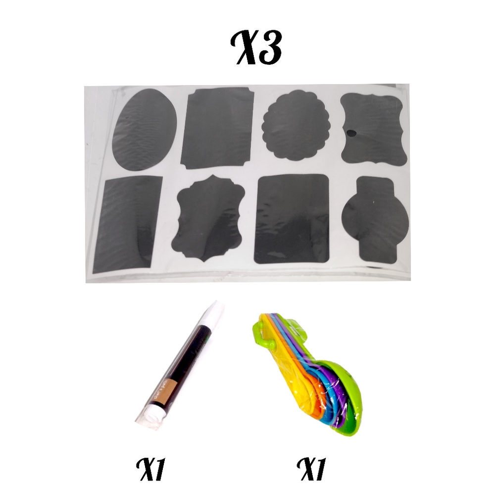 24 Storage Containers Labels, One Marker & 5-Spoon Set